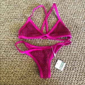 BNWT posh PUA crochet bikini set